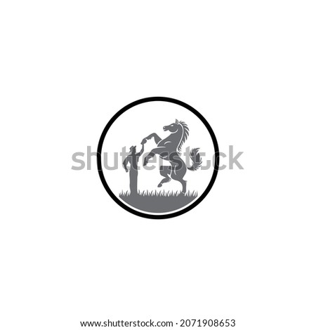 horse trainer logo silhouette illustration