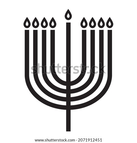 Menorah icon for Hanukkah, Vector illustration. Flat style