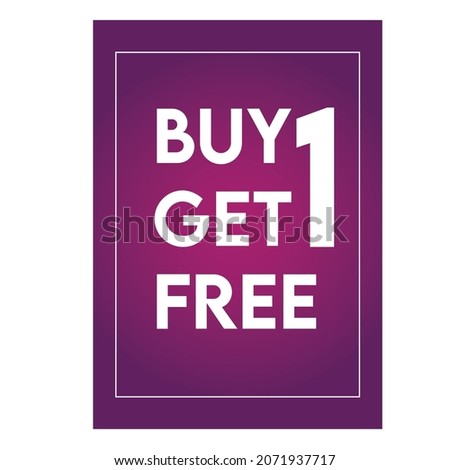 Offer banner, Buy 1 get 1 free