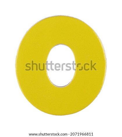 lower case o magnetic letter on white with clipping path