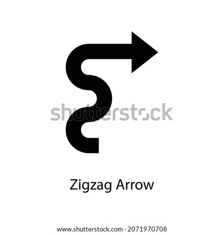 Zigzag Arrow Trendy solid icon isolated on white and blank background for your design