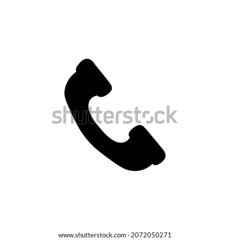 Phone call icon   in solid black flat shape glyph icon, isolated on white background 