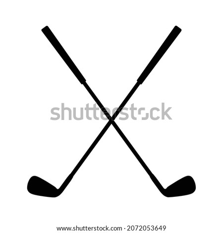 Pair of iron or wedge golf club flat vector icon for sports apps and websites Royalty-Free Stock Photo #2072053649