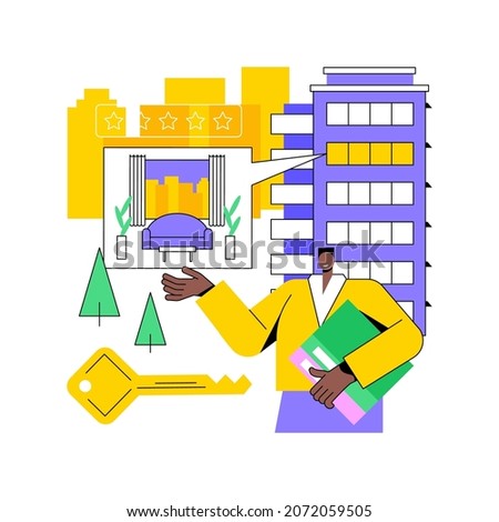 Condominium abstract concept vector illustration. Private residence in a building complex, condominium management, landlord owned household, multistorey house appartment abstract metaphor. Royalty-Free Stock Photo #2072059505