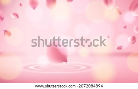 Nature background with blossom of pink sakura flowers
