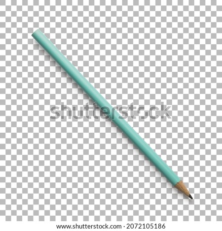 Isolated closeup of turquoise pencil Royalty-Free Stock Photo #2072105186