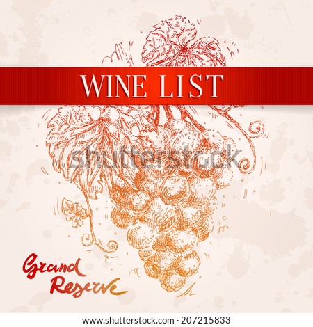 Hand Drawn Wine List Cover