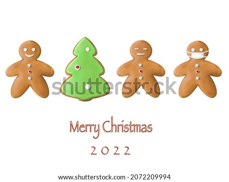 A set of Christmas gingerbread cookies. Illustration