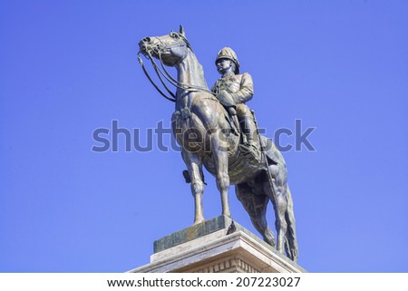 The equestrian statue of King Chulalongkorn in Bangkok.