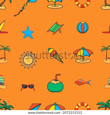 summer beach elements item seamless pattern
