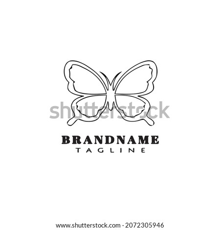 butterfly logo cartoon icon design template black modern isolated vector graphic