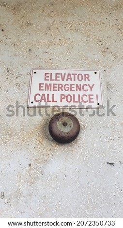 Vintage Emergency Call Police Elevator sign and bell