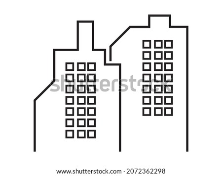 black line building or tower icon