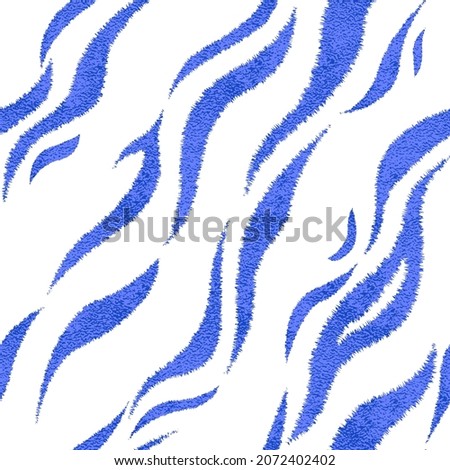 Seamless blue tiger skin pattern. Metallic tiger skin print, texture, background. Vector illustration