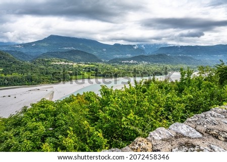 Wide valley of Tagliamento River