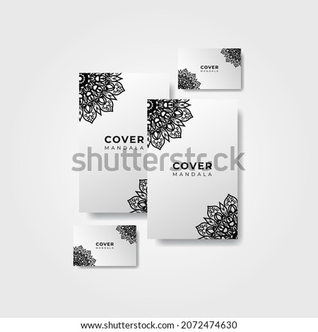cover template with mandala flower. EPS 10
