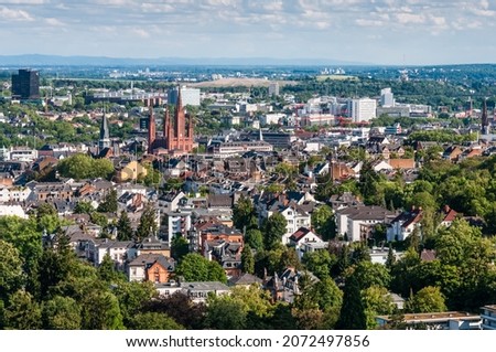 Panorama of Wiesbaden from the Neroberg, Hesse, Germany