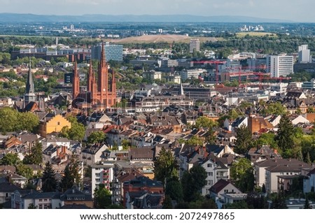 Panorama of Wiesbaden from the Neroberg, Hesse, Germany