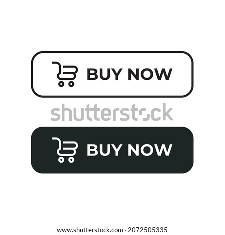Buy now button for website or online shop isolated on white background