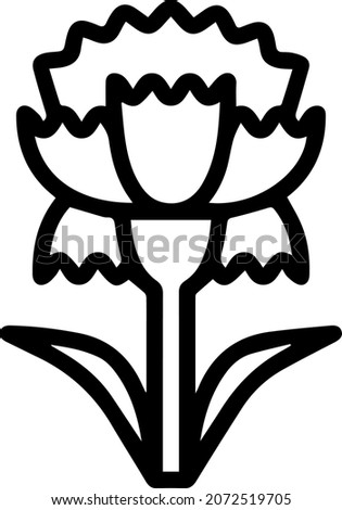 Carnation Flower icon, out line vector icon Web icon simple thin line vector icon