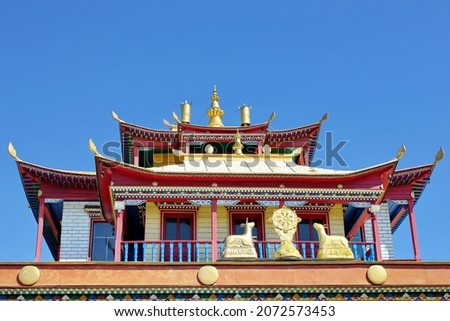 Buryatia, Ivolginsky datsan, Buddhist monastery in Buryatia, Buddhist university, Tsogchen-dugan. Tibetan Buddhism Royalty-Free Stock Photo #2072573453