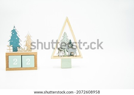 Christmas and New Year holiday background. Xmas greeting card. Christmas  gifts and ornaments on white background top view. 