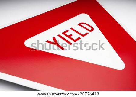 Yield Road Sign on a white background