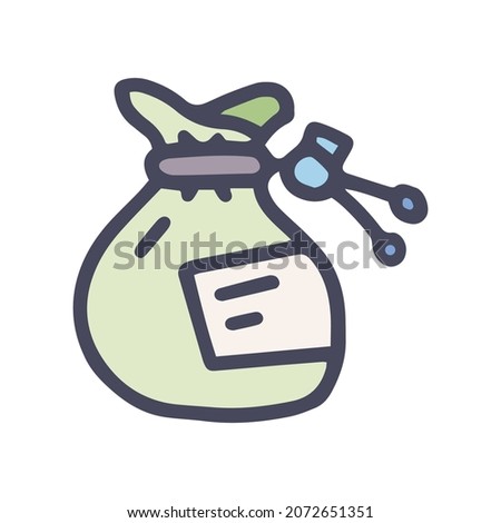 bag of magnesia color vector doodle simple icon