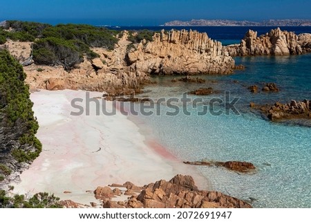 Spiaggia Rosa or Pink Beach on Budelli island, located in the Archipelago of La Maddalena Royalty-Free Stock Photo #2072691947