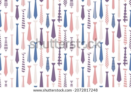 Ties seamless pattern on transparent background. Repetitive vector illustration of various ties, cravats, neckwear. EPS 10. Royalty-Free Stock Photo #2072817248