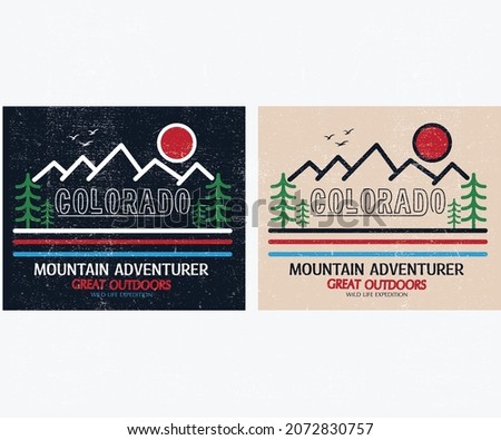 Mountain retro graphic print design for t shirt and others. 