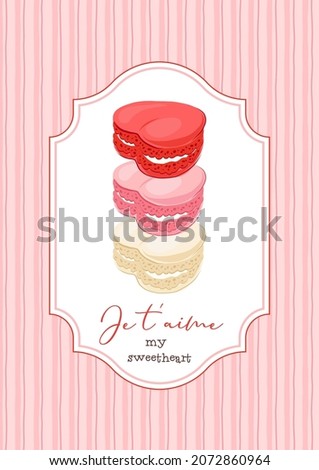 Valentines Day sweets postcard with love quote. I love you my sweetheart phrase. Romantic treat card design. Vector illustration.
