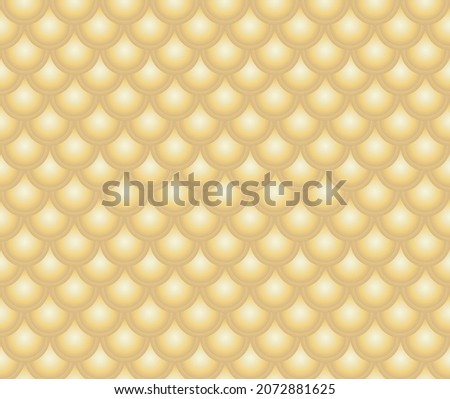 Japanese traditional ornament. Seamless pattern. Gold fish scales. Vector illustration