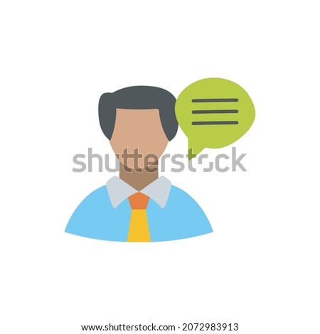 man talking icon in color icon, isolated on white background 