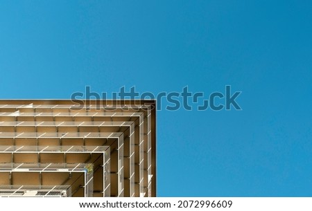 Modern Architecture. Building with sky. Architectural photography. Minimal Aesthetics.