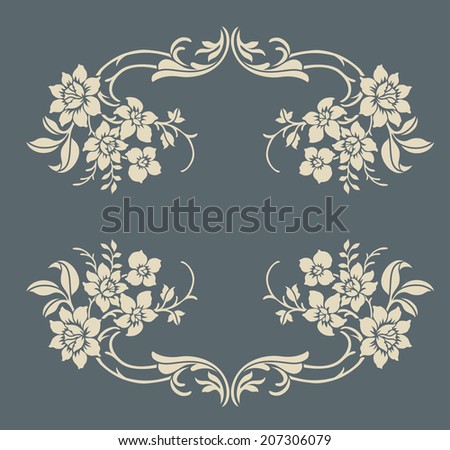 Vector ornamental Decorative elements design,rose bouquet.