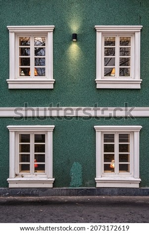 four miniature windows arranged symmetrically. High quality photo