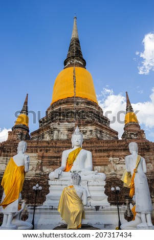 This photo are Image of Buddha taken at Thai temple in Ayutthaya Thailand.