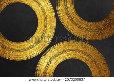 Matte black with gold circles design, Japanese image background	