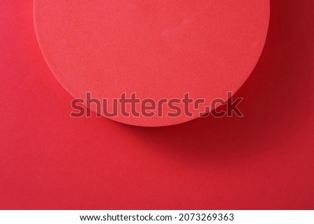 top view Abstract circle on red  background texture