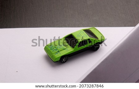 toy car  on a paper 
