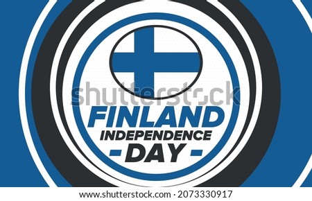 Finland Independence Day. National happy holiday, celebrated annual in December 6. Finland flag. Patriotic elements. Poster, card, banner and background. Vector illustration