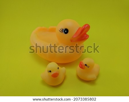 Yellow rubber duck isolated background