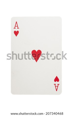 Playing card (ace) isolated on  white background  Royalty-Free Stock Photo #207340468