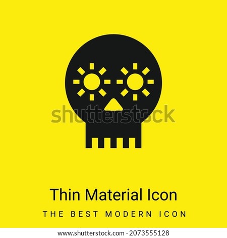 Artisanal Skull Of Mexico minimal bright yellow material icon