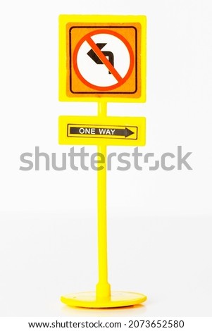 A one way warning traffic sign