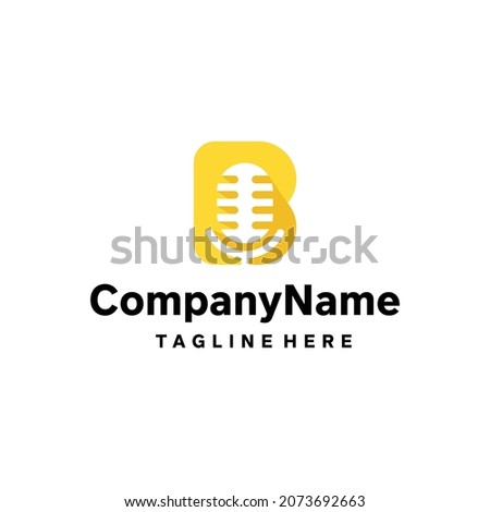voice letter b logo design template