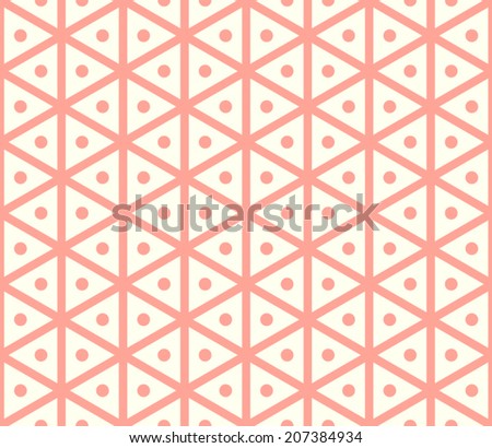 Orange sweet and vintage hexagon and circle seamless pattern on pastel background. Sweet hexagon pattern style of symmetry for modern or graphic design