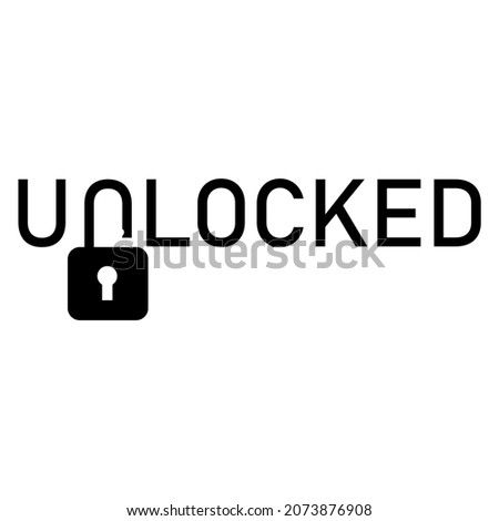 Padlock Forming the Letter N As UNLOCKED Writing. suitable for, logos, icons, symbols and emblems. Royalty-Free Stock Photo #2073876908