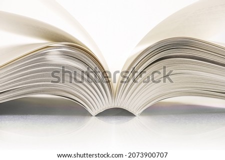 Detail of the notebooks sewn with threads and glued on the spine, binding in the graphic sector, traditional printing Royalty-Free Stock Photo #2073900707